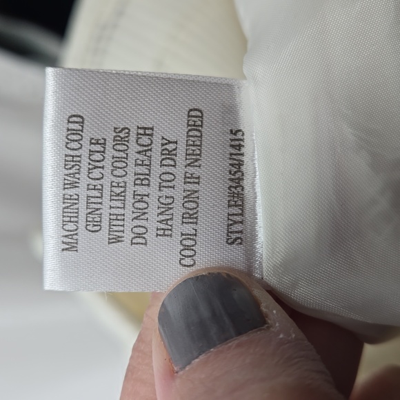 "KATE ROSY" Ivory Lined With Shoulder Pads Cropped Jacket Top Size Large - Picture 12 of 14